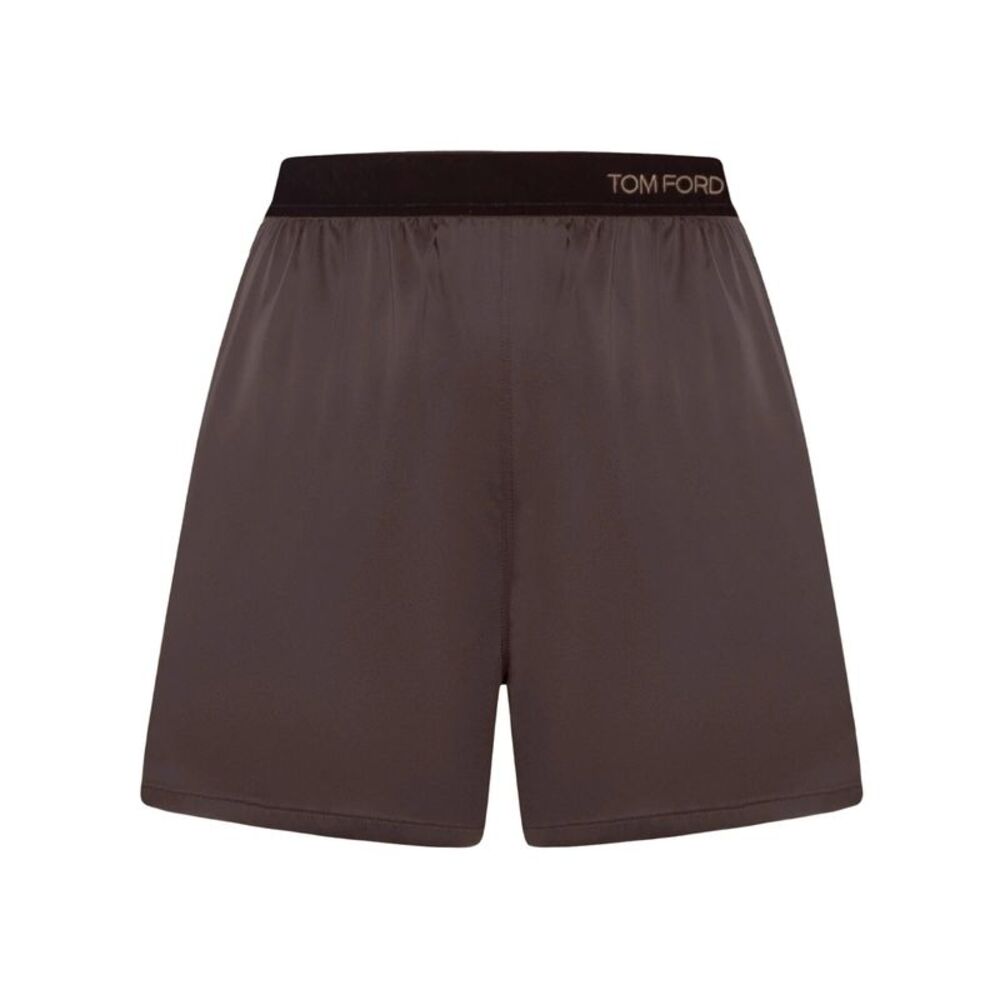 Logo-Waistband Silk Shorts Women